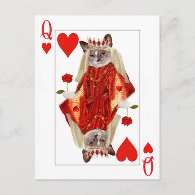 Kitten Queen of Hearts Postcard (Front)