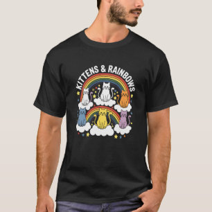 Kitten Rainbow Colourful Kittens Cats Lovers Cloud T-Shirt