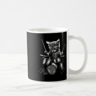 Kitten Rock Band Drummer Cat Playing Drums Coffee Mug
