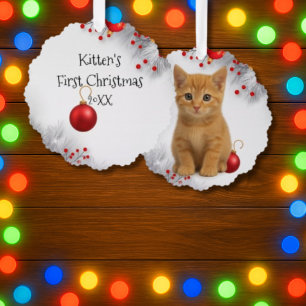 Kitten’s First Christmas Tree Decoration Card