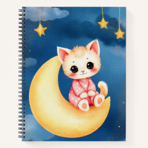 Kitten Sitting on the Moon Notebook