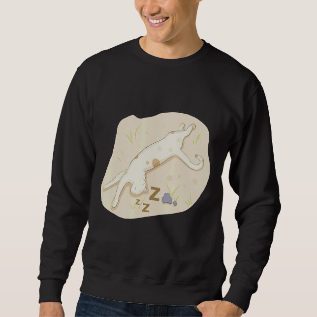 Kitten Sleeping Illustration Sweatshirt (Front)