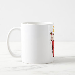 Kitten Sleeping in Christmas Stocking Art Coffee Mug