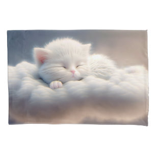 Kitten Sleeping On A Cloud Pillowcase