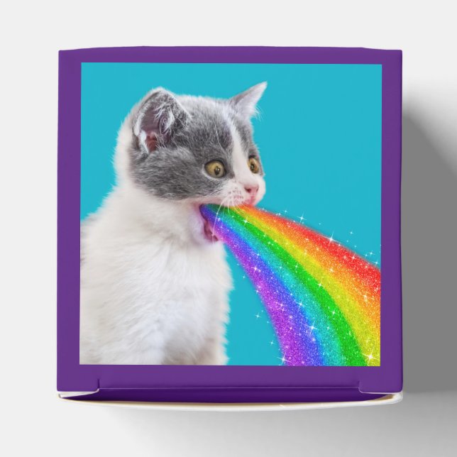 Kitten Spits Up Rainbow Favour Box (Top)