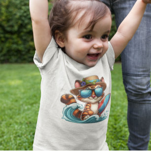 Kitten Surfer Baby T-Shirt