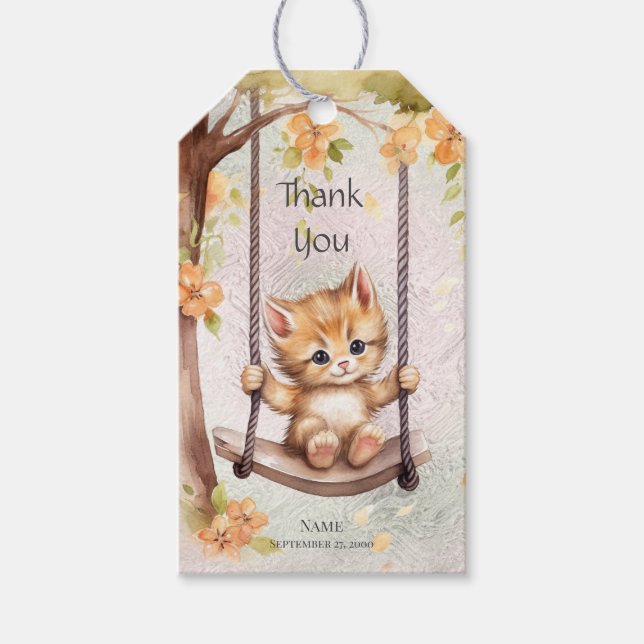 Kitten Swing Gift Tag (Front)
