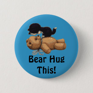 Kitten & Teddy Bear Gifts 6 Cm Round Badge