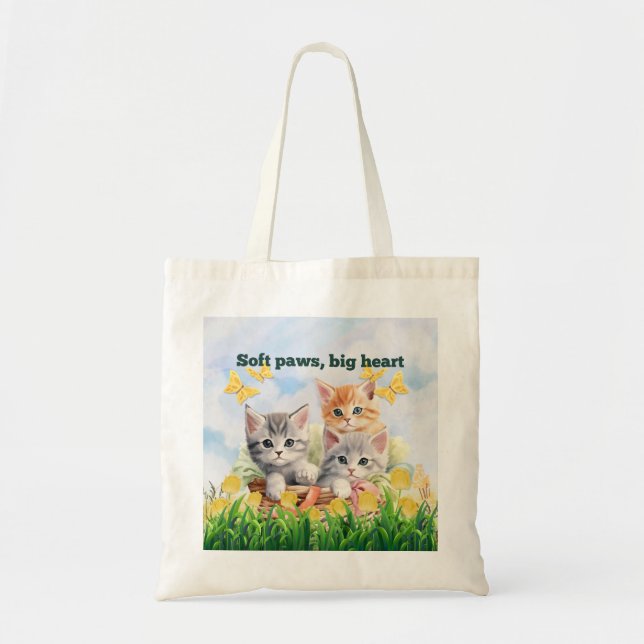 Kitten Theme Small Tote Bag (Front)