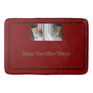 kitten two faces replaceable cat photo and text bath mat