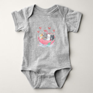 Kitten Umbrella  Hoodie Baby Bodysuit