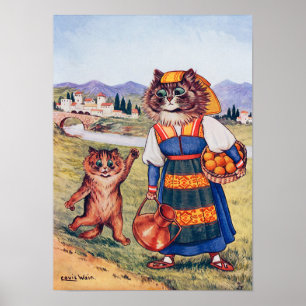 Kitten Wants an Orange, Louis Wain Poster