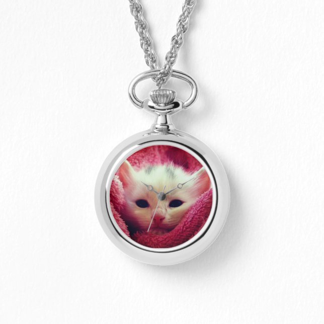 Kitten Watch Necklace (Front)