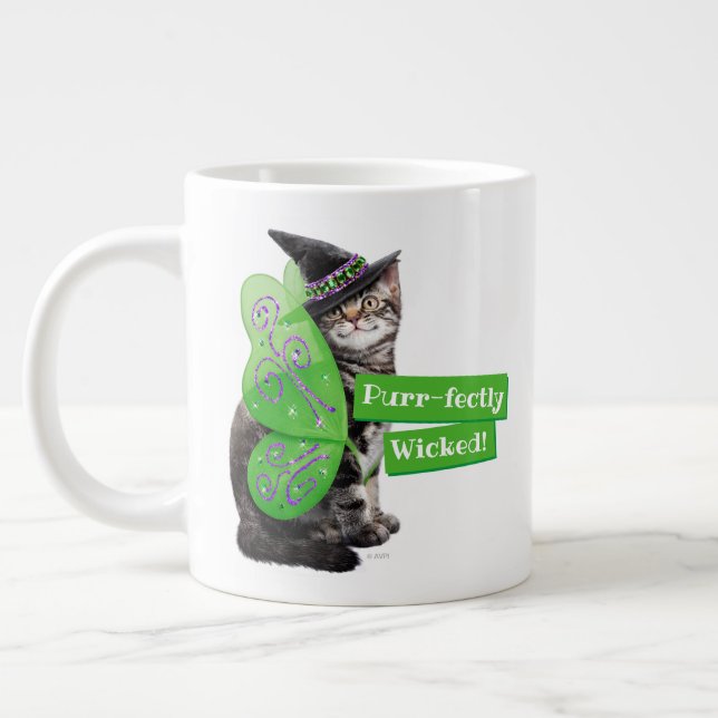 Kitten Witch Fairy Large Coffee Mug (Left)