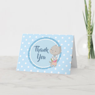 Kitten With A Basket Of Flowers "Thank You" Card