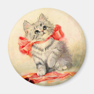 Kitten with a Red Ribbon Magnet