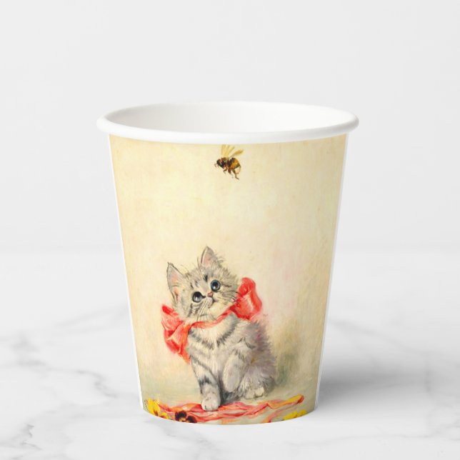 Kitten with a Red Ribbon Paper Cups (Front)