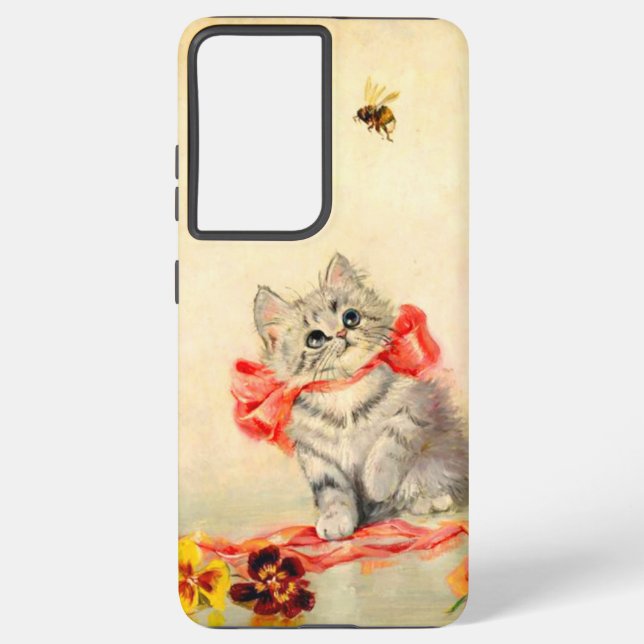 Kitten with a Red Ribbon Samsung Galaxy S21 Ultra Case (Back)