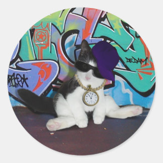 Kitten With Cat Attitude Classic Round Sticker