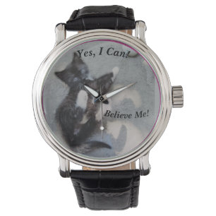 Kitten With Mouse Customisable Cat Photo Funny Watch