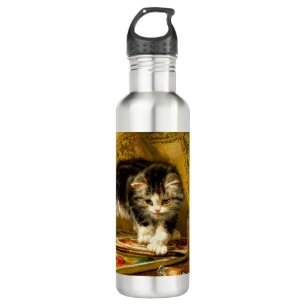 Kitten with Paint and Brushes 710 Ml Water Bottle