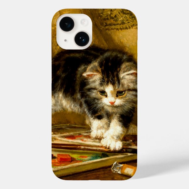 Kitten with Paint and Brushes Case-Mate iPhone Case (Back)