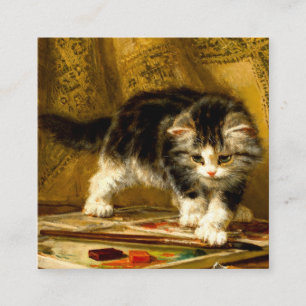 Kitten with Paint and Brushes Enclosure Card