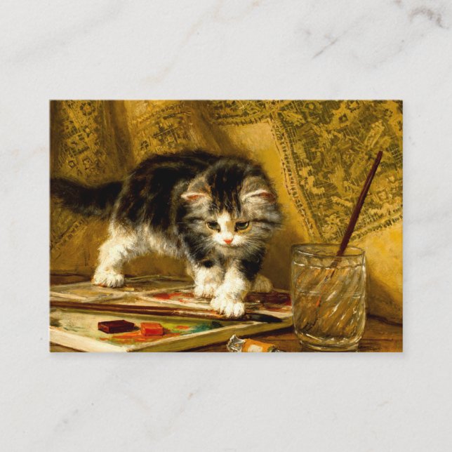 Kitten with Paint and Brushes Enclosure Card (Front)