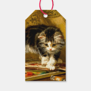 Kitten with Paint and Brushes Gift Tags