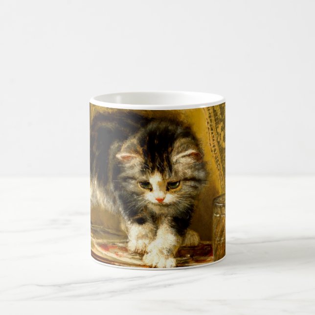Kitten with Paint and Brushes Magic Mug (Center)