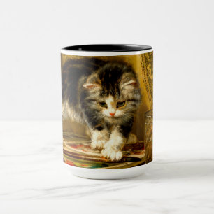 Kitten with Paint and Brushes Mug