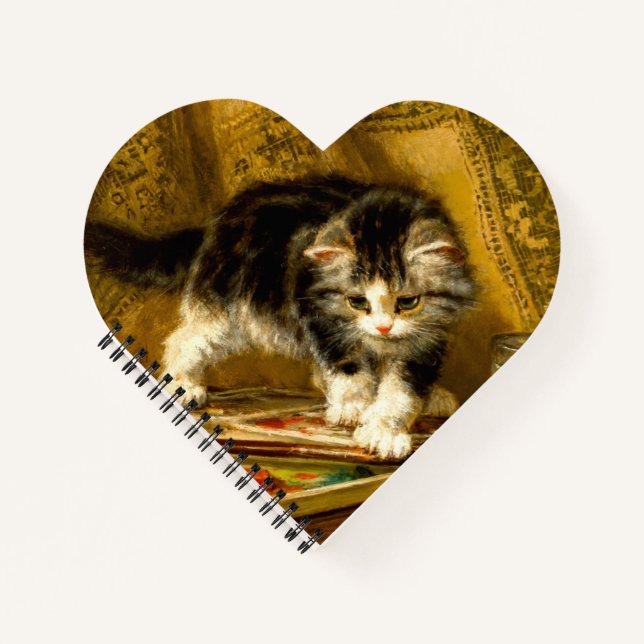 Kitten with Paint and Brushes Notebook (Front)