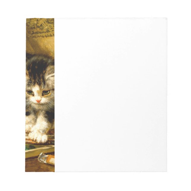 Kitten with Paint and Brushes Notepad (Front)