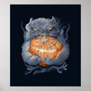 ** kitten with pumpkin ** poster