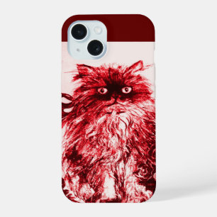 KITTEN WITH WHITE RED ROSES iPhone 15 CASE