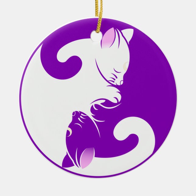 kitten yin yang ornament (Front)