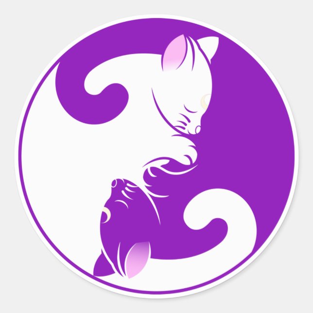 kitten yin yang stickers (Front)