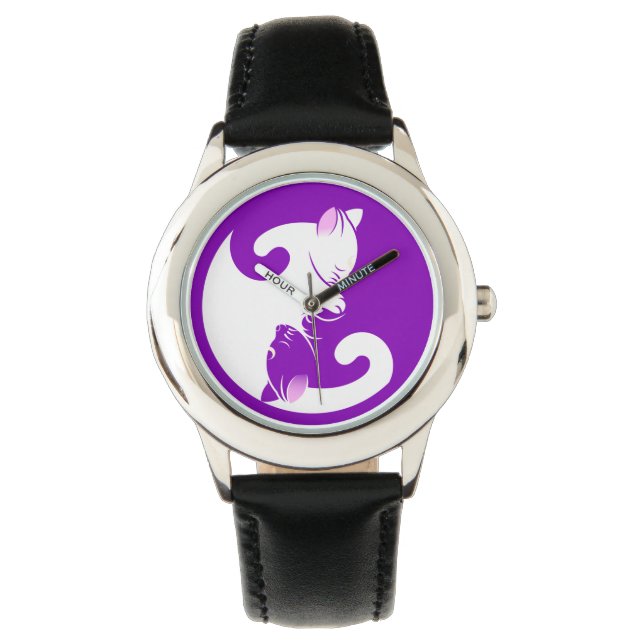 kitten yin yang watch (Front)