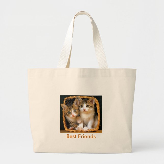 kittens2, Best Friends Large Tote Bag (Front)