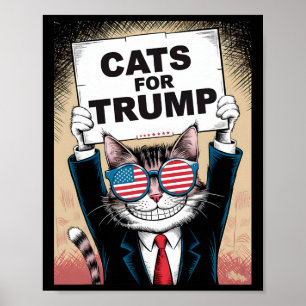 Kittens And Ducks For Trump Vance Cats For Trump Poster