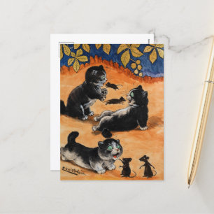 Kittens and Mice's Playtime by Louis Wain Holiday Postcard