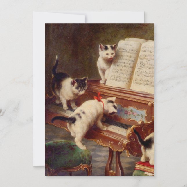 Kittens and Piano Invitation (Front)