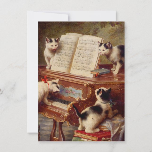 Kittens and Piano Invitation (Front)