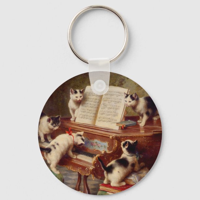Kittens and Piano Key Ring (Front)