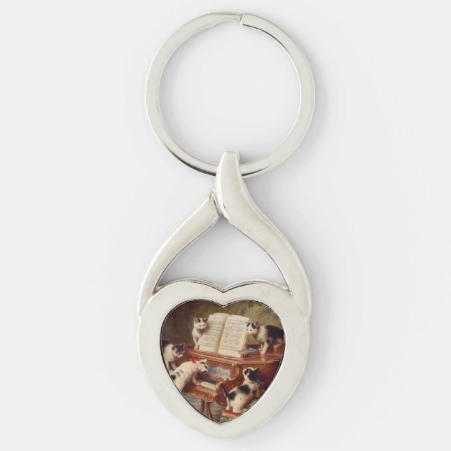 Kittens and Piano Key Ring (Front)