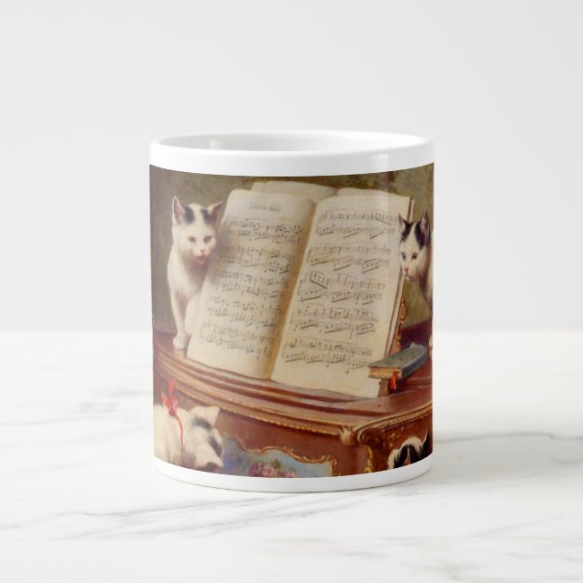 Kittens and Piano Large Coffee Mug (Front)