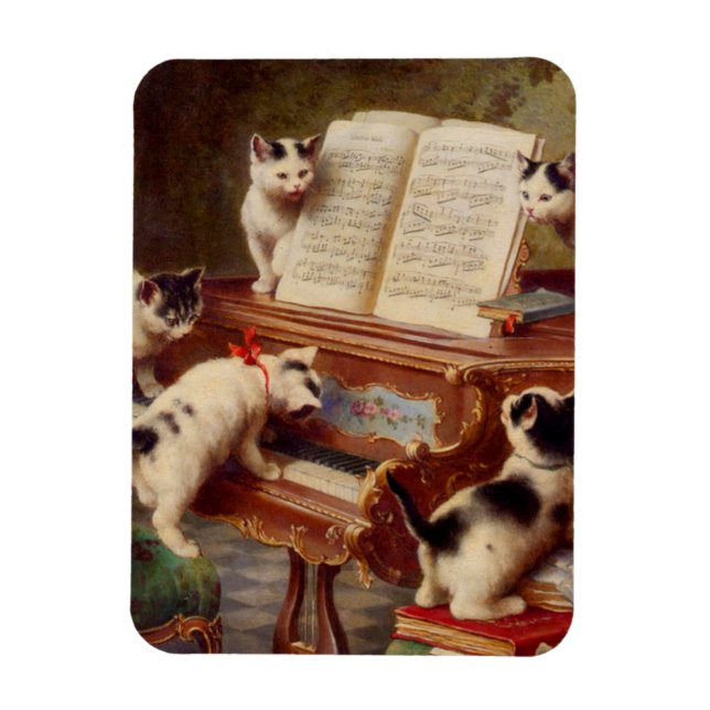 Kittens and Piano Magnet (Vertical)