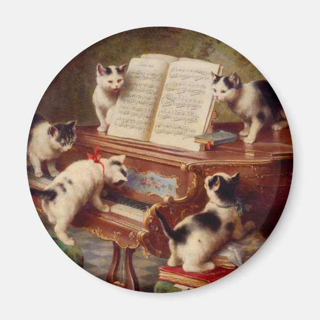 Kittens and Piano Magnet (Front)