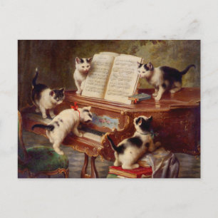 Kittens and Piano Postcard