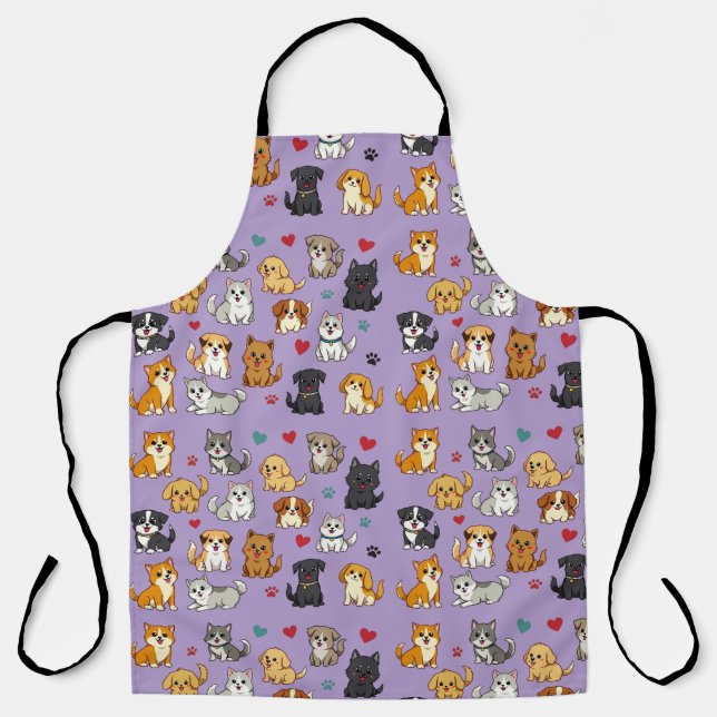 Kittens and Puppies All-Over Print Apron (Front)